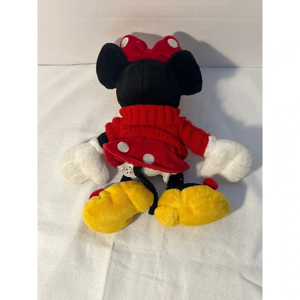 Disney‎ Minnie Mouse Plush Toy Red Sweater Yellow Shoes Bow